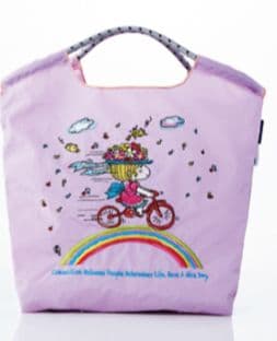 【新品】高島屋限定 　ボールアンドチェーン　水森亜土 　エコバッグ　ライラック ボールアンドチェーン コラボ 水森亜土 アドちゃん 高島屋限定 エコ