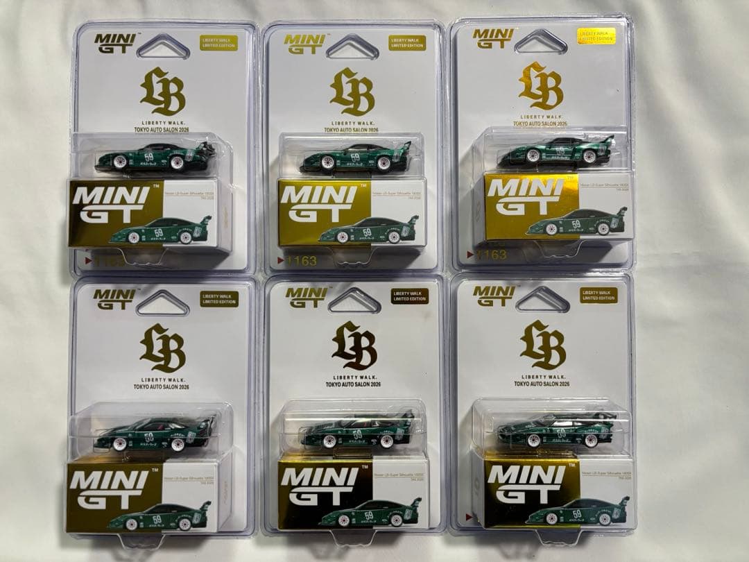6セットLIBERTY WALK Mini gt 180sx 東京オートサロン MINI GT 1/64 LB-Super Silhouette Nissan 180SX TAS2026 Green