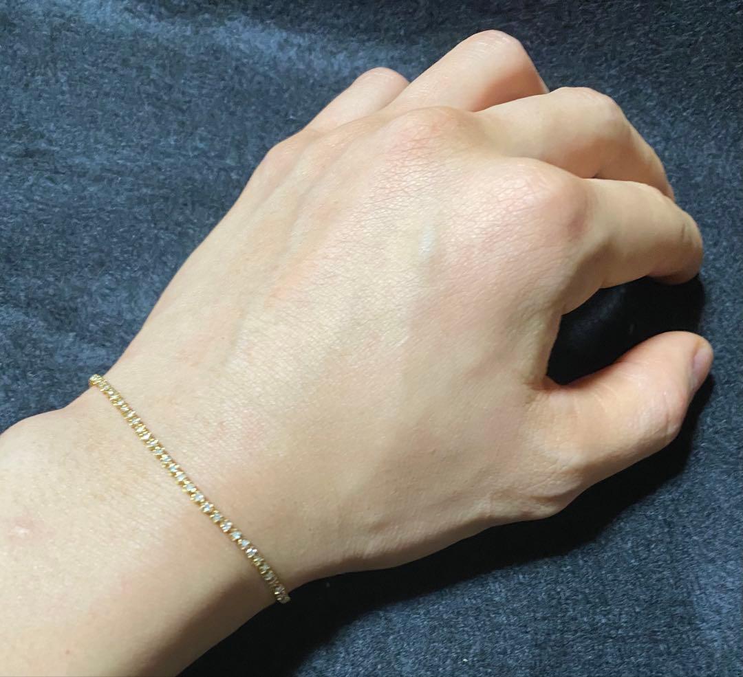 K18 ダイヤモンド テニスブレスレット 1.00ct 金 ゴールド