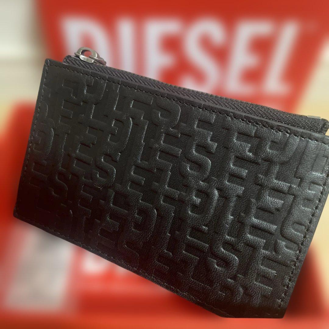 DIESEL 本革 ケース ブラック ディーゼル DIESEL カードケース 名刺入れ バイカラー X09671 PR227