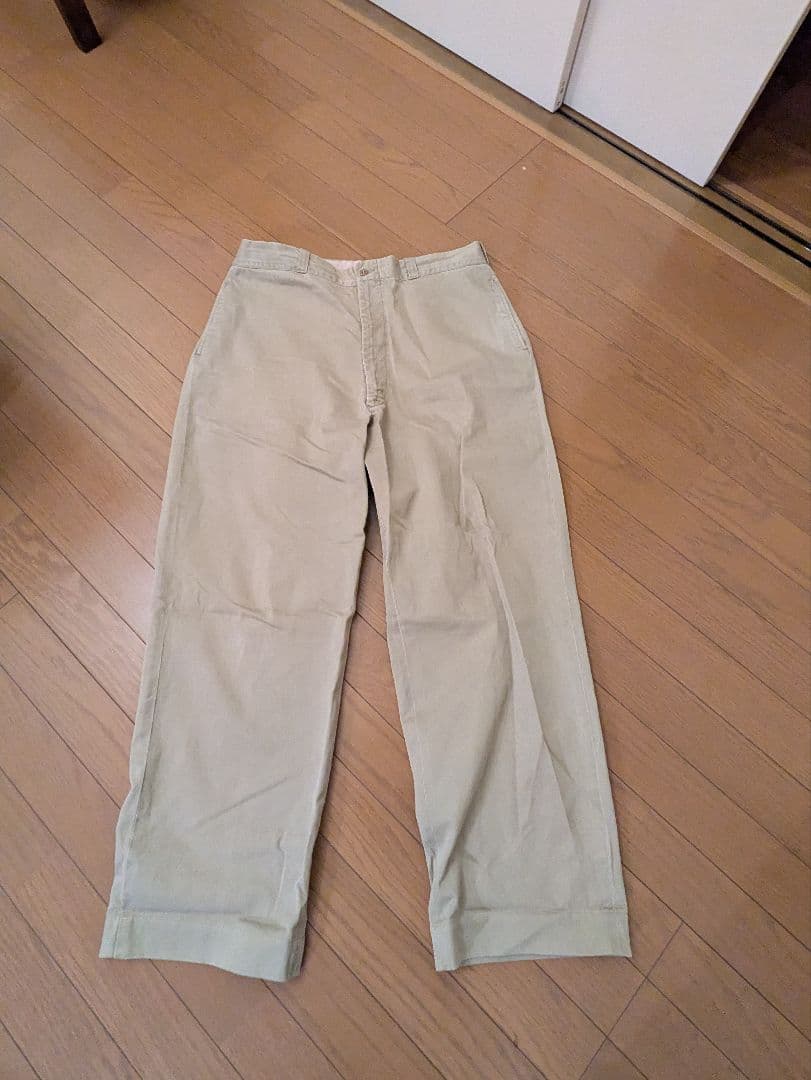 70s 80s US NAVY チノパン　ヴィンテージ 80s 米軍 U.S.NAVY チノパン カーキ 29L☆16 - Sixpacjoe Web Shop