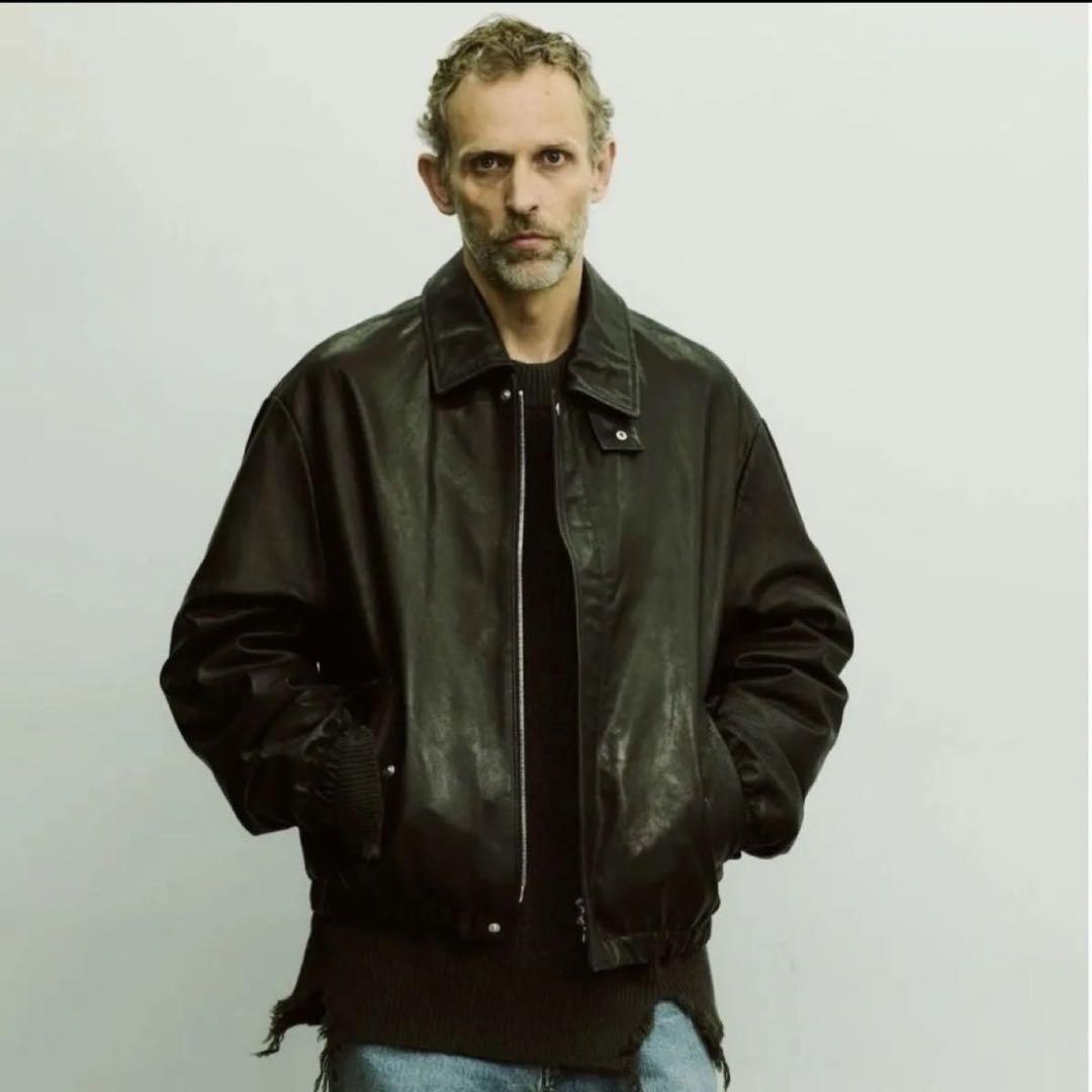 ssstein 24SS LEATHER ZIP BLOUSON シュタイン stein | シュタイン LEATHER ZIP BLOUSON(BLACK) / レザージップ