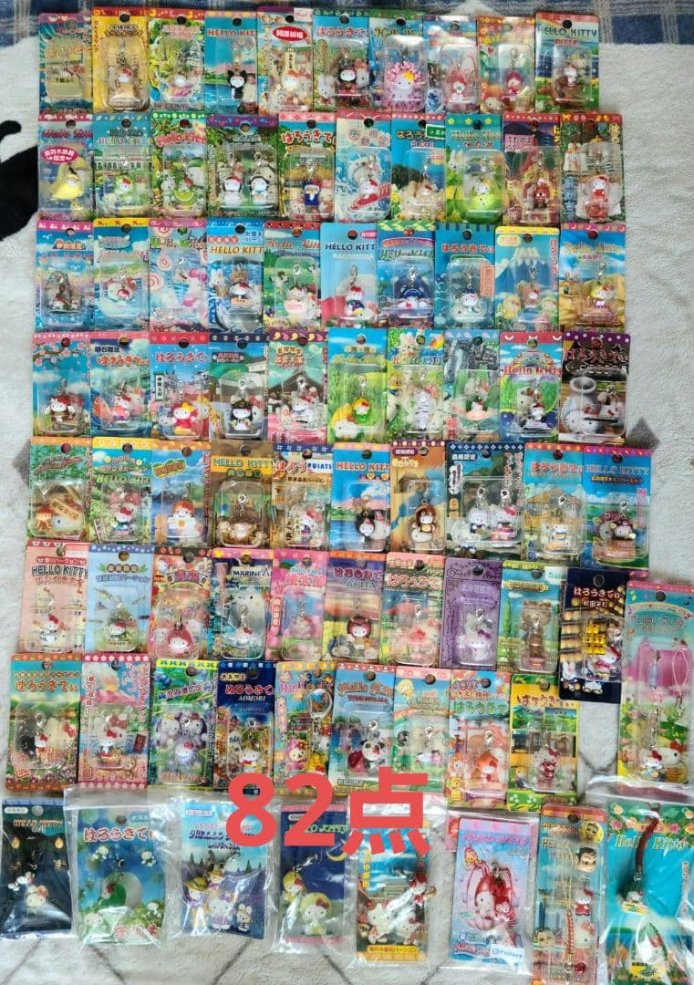 ハローキティ ご当地キティ ストラップ まとめ売り 82点 H】ハローキティ ご当地キティ 地域限定 根付け ストラップ 9点セット