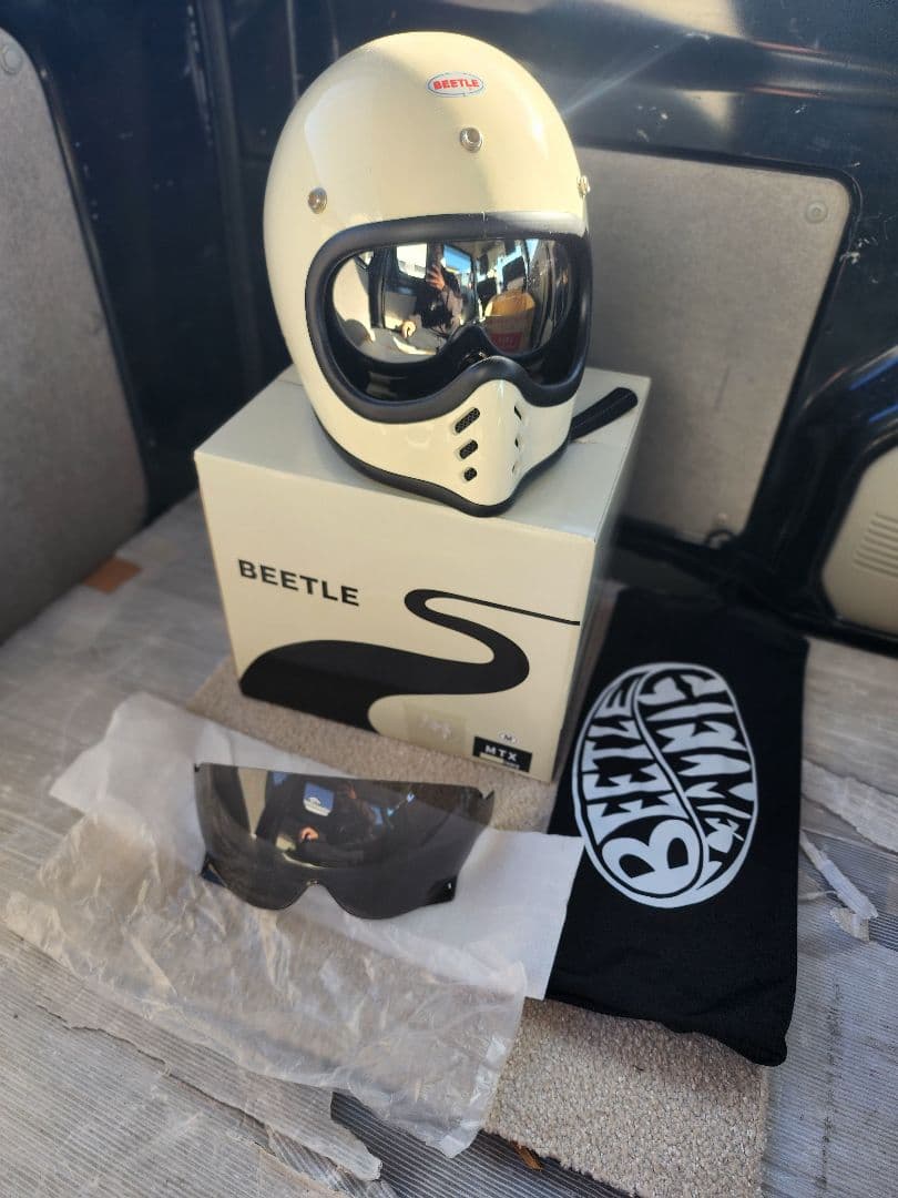 OceanBeetle MTX アイボリー Mサイズ オーシャンビートル ヘルメット BEETLE MTX MOTO STYLE HELMET フル