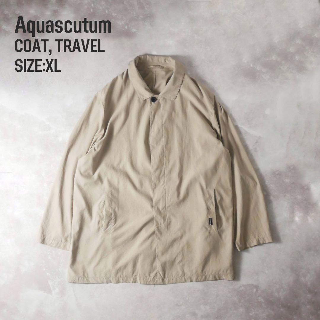 Aquascutum 00s イギリス製 ステンカラーコート ベージュ XL MADE IN U.K. ステンカラーコート