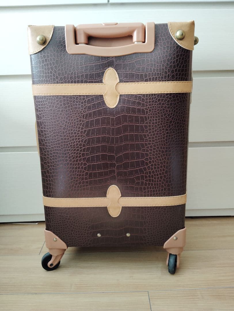Mサイズ】モアエルグ_キャリーケース_クロコブラウン×ベージュ
