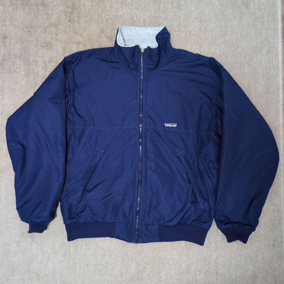 パタゴニア 90s USA製？ シェルドシンチラ ネイビー 90's パタゴニア シェルドシンチラジャケット ブルーブラック 表記(XL
