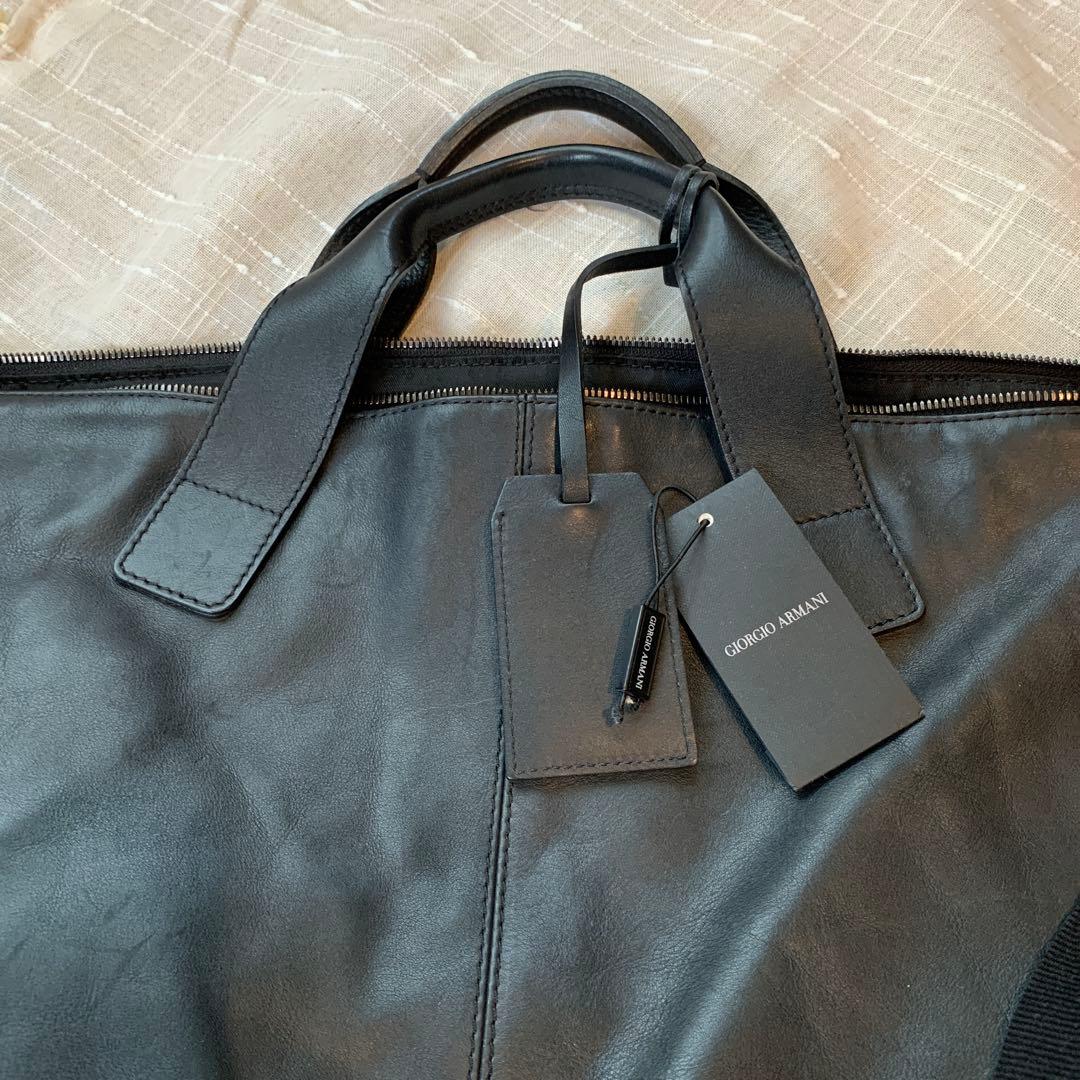 お値下げ！Giorgio Armani ブラックボストンバッグ GIORGIO ARMANI（ジョルジオアルマーニ）ボストンバッグ 黒 サイズ