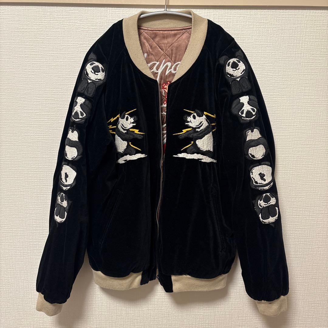 STUDIO D’ARTISAN パンダ刺繍 ベルベット スカジャン STUDIO D'ARTISAN パンダ刺繍 ベルベット スカジャン