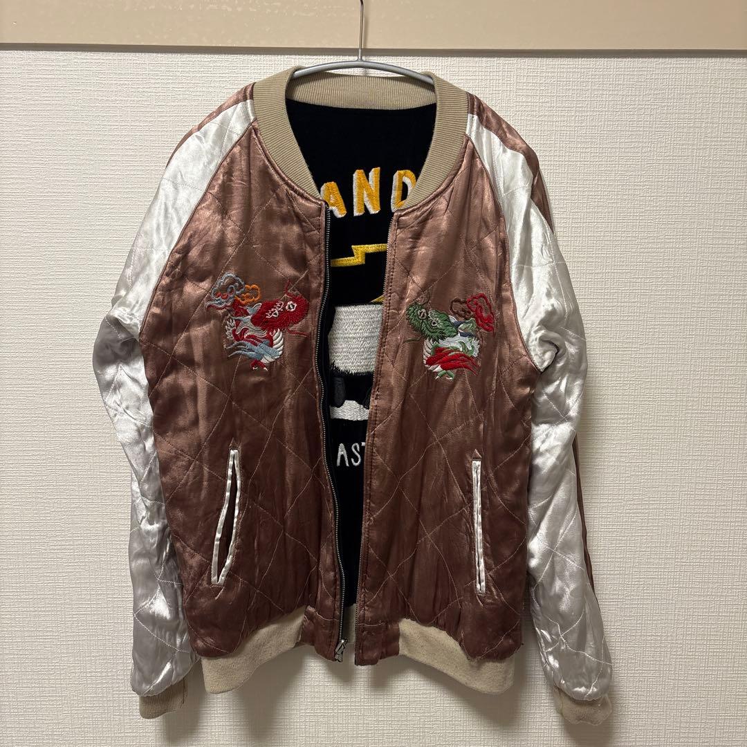 STUDIO D'ARTISAN パンダ刺繍 ベルベット スカジャン