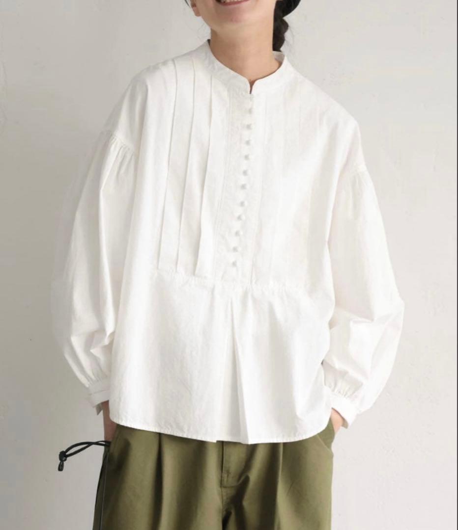 ソウルベリーブラウス　私のくるみ釦ブラウス　ホワイト　Ｍ me］私のくるみ釦ブラウス | soulberry