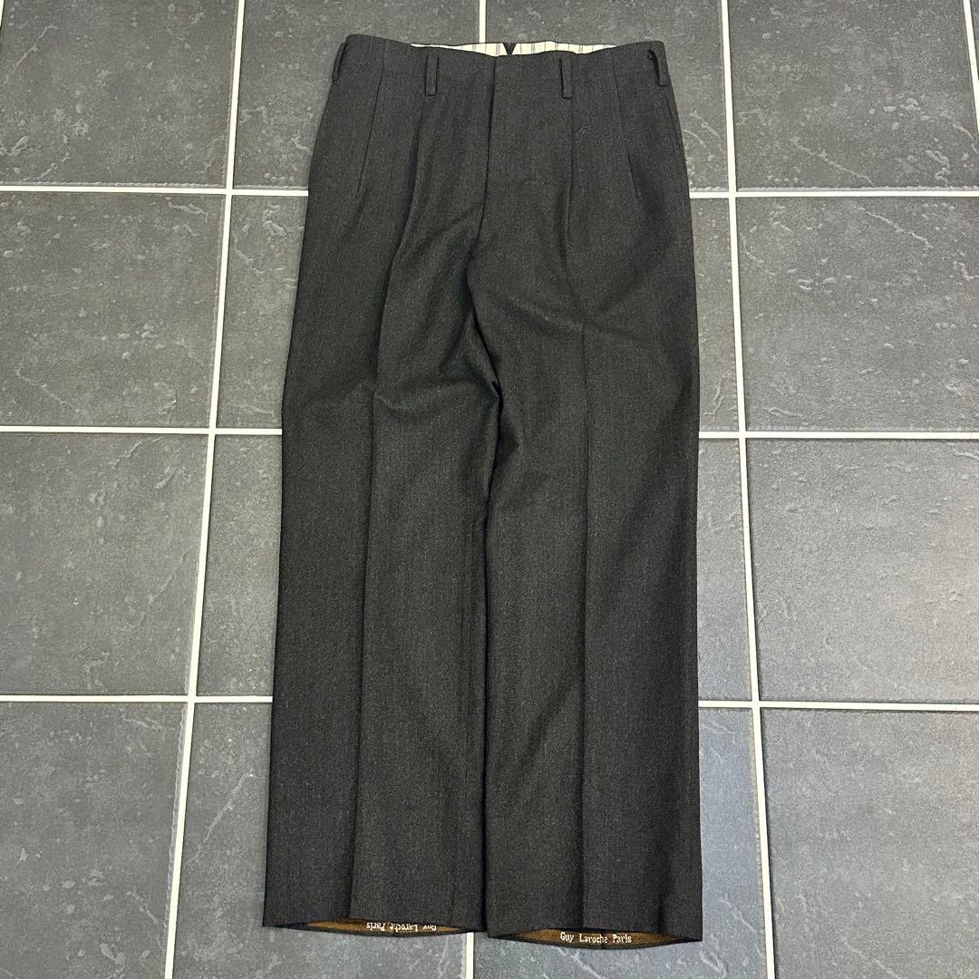 vintage 【ウール　ツータックスラックス　チャコールグレー　レア】 古着通販】古着 チャコールグレー 2タック ウールスラックス タック
