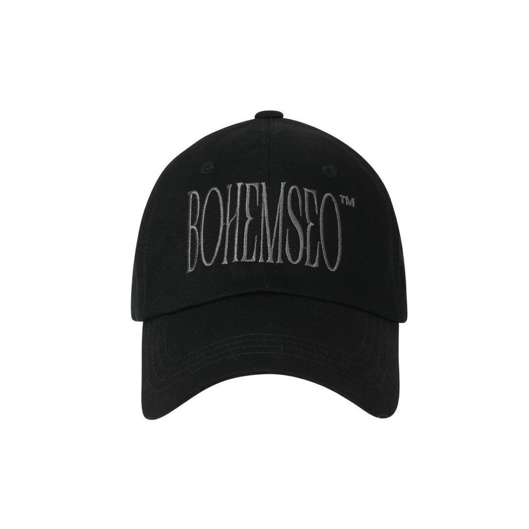 帽子 bohemseo SIGNATURE LOGO COTTON BALL CAP BOHEMIAN SEOUL] SIGNATURE LOGO COTTON BALL CAP, BLACK 正規品 韓国