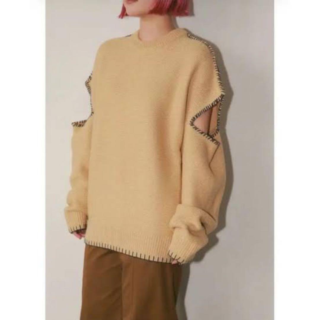 トップス heylifestore / hand stitch knit HAND STITCH STRIPE KNIT TOP