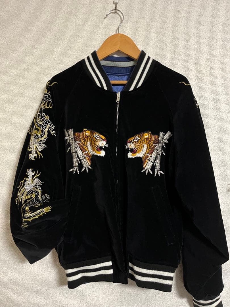 hoshihime 星姫 スカジャン リバーシブル 竹虎 別珍 刺繍 M 日本製 スカジャン hoshihime 星姫 日本製 総刺繍 中綿入り 和柄 スカジャン