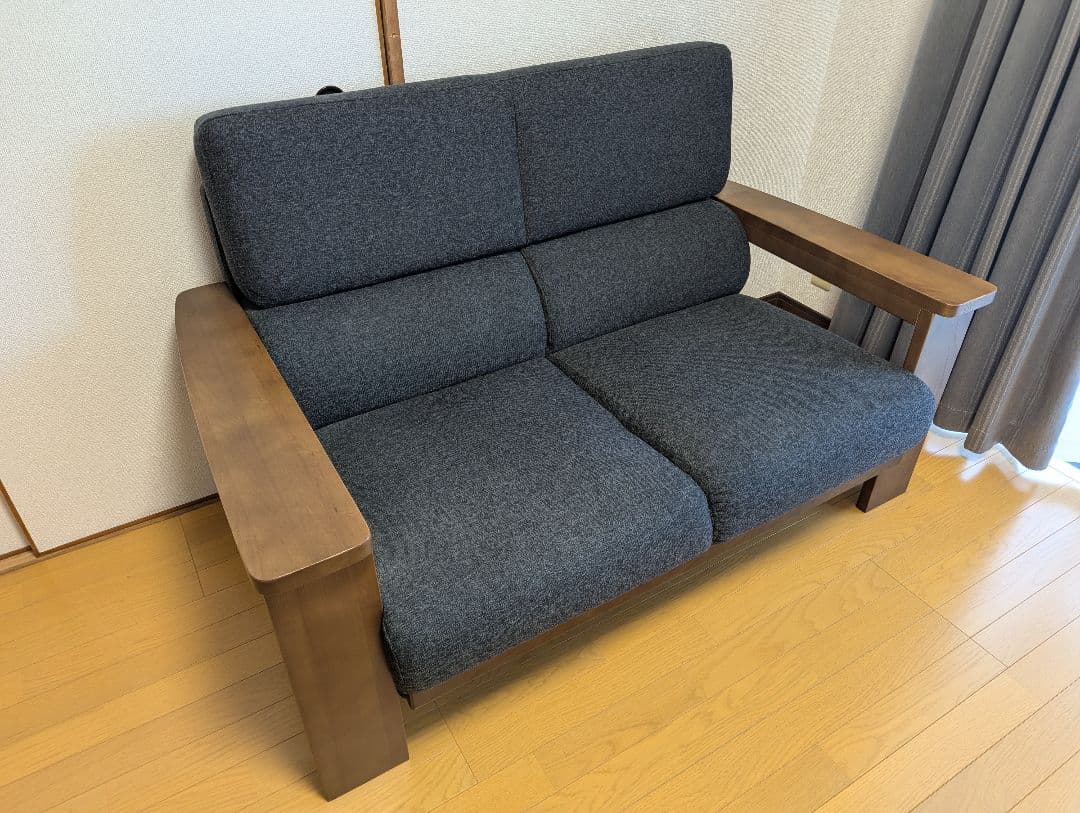 ソファNC779 2人掛け ブラック/ウォールナット ソファNC779 2人掛け【送料・開梱設置無料】 ブラック/ナチュラル