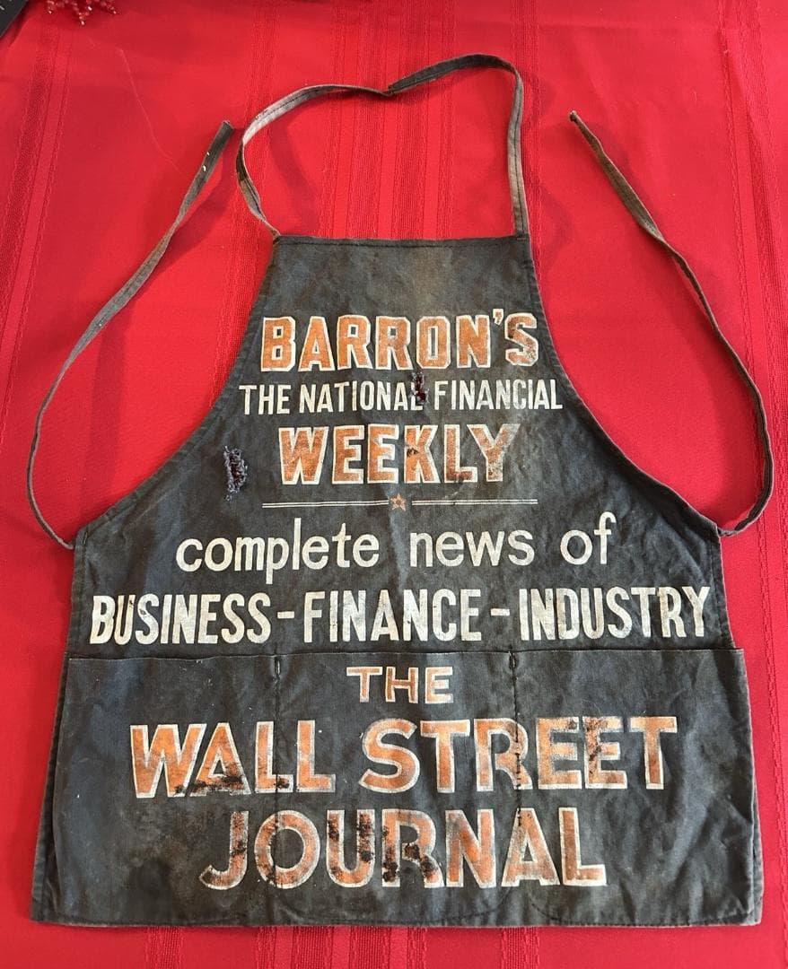 Wall Street Journal　ヴィンテージ エプロン　レア THE WALL STREET JOURNAL BROWN CANVAS APRON - 古着屋 ｜ mushroom
