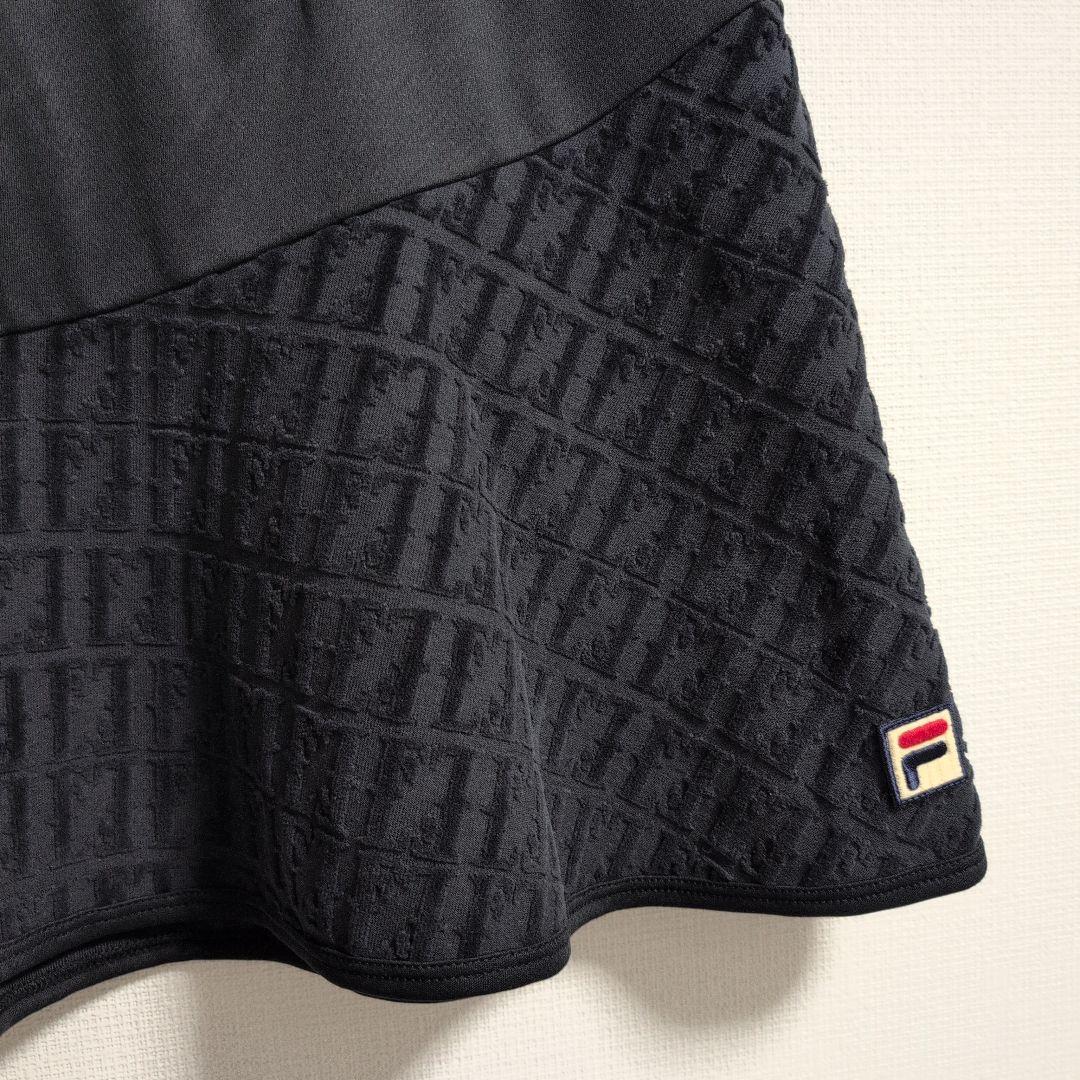 FILA ブラック フレアスカート　EL0252-08Z　Lサイズ フィラ ウェア（レディース） ]スコート レディース EL0252 | テニス