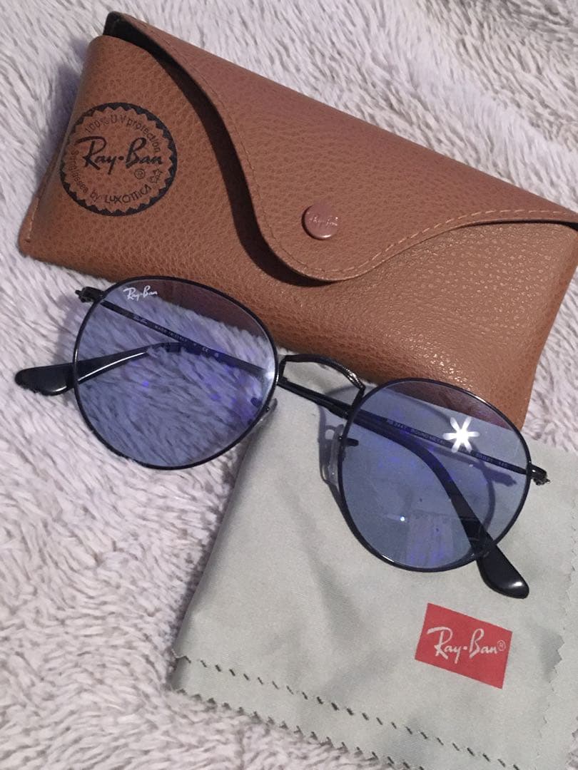 Ray-banレイバンケース付きサングラスRB3447 ラウンドメタル ブラック Ray-Ban（レイバン） Ray Ban RB3447 002/3F 50 ROUND METAL